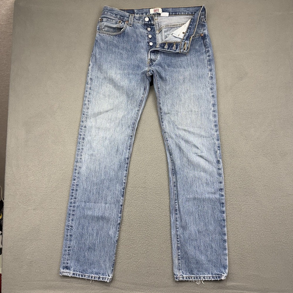 Vintage Levis 501 Jeans Mens 32x34 Blue Y2K Button Fly Denim Pant Faded Original